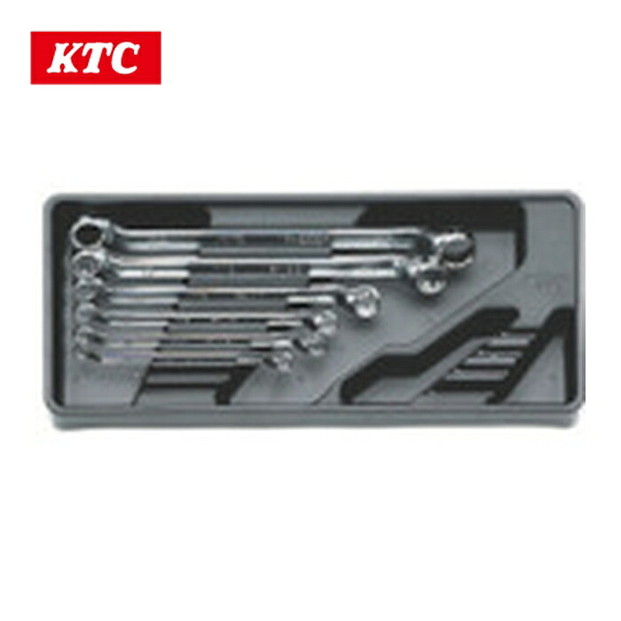 KTC 京都機械工具 TM506 両口めがねレンチセット(6本組) 12角 樹脂成形トレイ(W445×D185×H52)付き (1S)