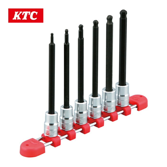 KTC 京都機械工具 TBT3L06BPH 9.5sq.ロングボールポイントヘキサゴンビットソケットセット[6コ組] (1S)