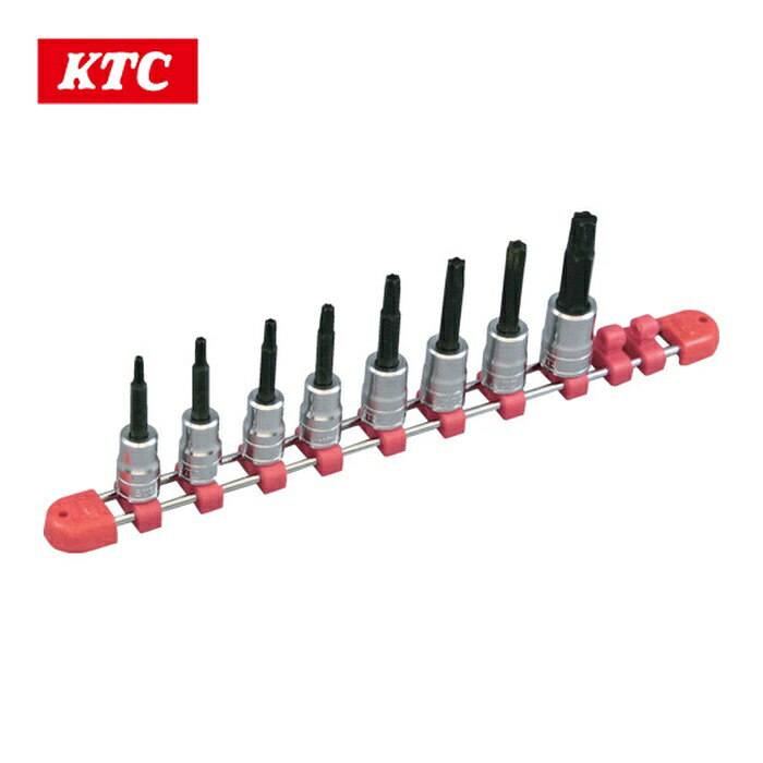 KTC 京都機械工具 TBT3L08TH 9.5sq.ロングT型いじり止めトルクスビットソケットセット[8コ組] (1S)