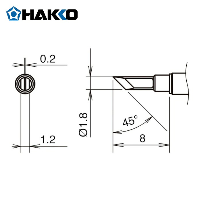 白光 HAKKO T38-03K こて先K型 350℃ (1個)