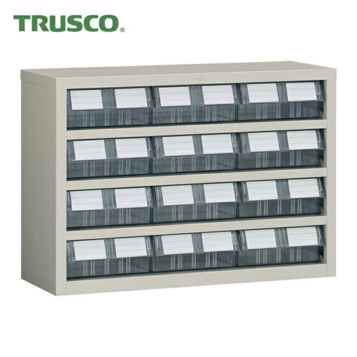 トラスコ TRUSCO パーツケース 横型バンラックケースM型 854X307XH609 3列4段 (1台) TM-64BW