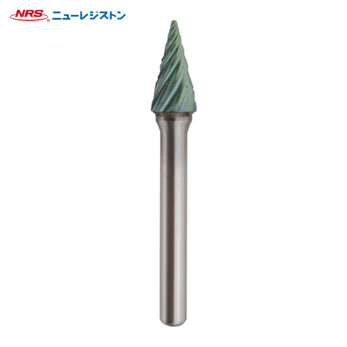 NRS ニューレジストン TCBT2600RV-ACC 超硬バー 円錐rvカット ACCコーティング 刃径10&times;刃長19&times;軸径6&times;軸長46 ロー付け (1本)｜工具ランドこだわり館
