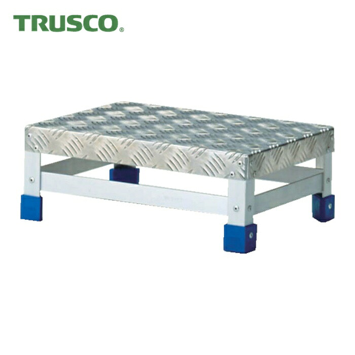 トラスコ TRUSCO 足付き 軽銀製・縞板手合い 600X400XH150 (1台) TFS-1564 はしご・作業台-DIY・工具-踏み台