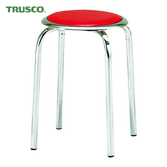 トラスコ TRUSCO 丸イス メッキ仕上げ脚 Φ320XH445 レッド (1脚) TM-24M-R 4,656円