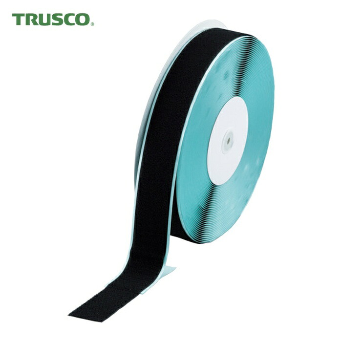 トラスコ TRUSCO マジックテープ[[R下]] 糊付B側 幅50mmX長さ25m 黒 (1巻) TMBN-5025-BK