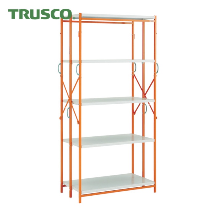 トラスコ TRUSCO ワンタッチラック W915XD450XH1805 5段 白Xオレンジ (1台) TR-6345-W｜工具ランドこだわり館 38,662円
