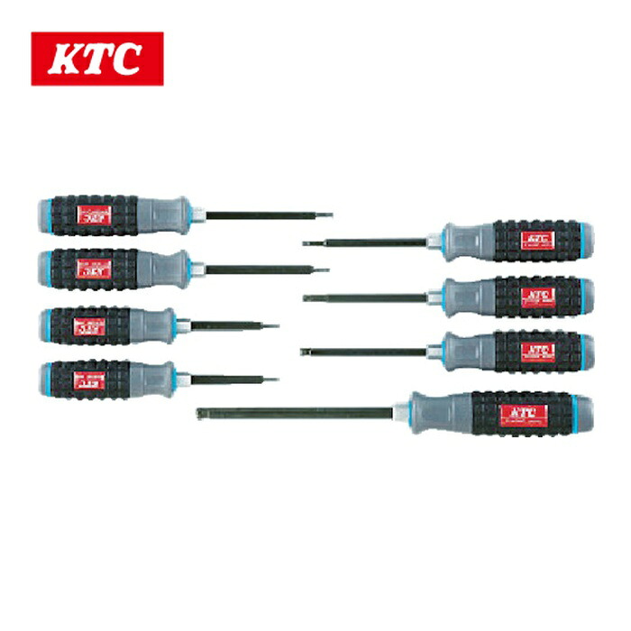 KTC 京都機械工具 TD1HBP8 脂柄ボールポイントヘキサゴンドライバセット[8本組] (1S)