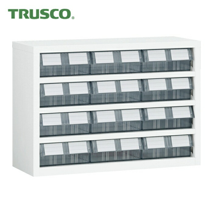 トラスコ TRUSCO 部分品入れもの 横型バンラックケースM型 854X307XH609 3列4段 W (1台) TM-64BWN
