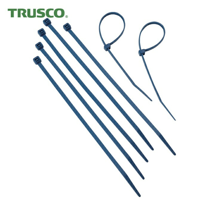トラスコ TRUSCO 金属センサー感知可能ケーブルタイ 幅4.6mmx400mm 青 (1袋) TRCV-400MD