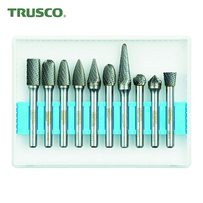 トラスコ TRUSCO 超硬バーセットCシリーズ 軸6mm 刃径9.5mm 10本セット (1S) TB-C095-10S｜工具ランドこだわり館 22,455円