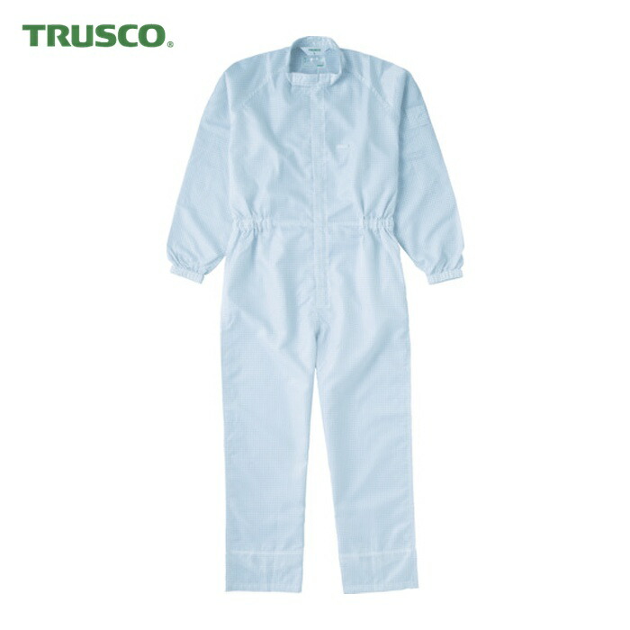 トラスコ TRUSCO 制電糸グリッド仕様フード無つなぎ服 ホワイト M (1着) TCOG-W-M