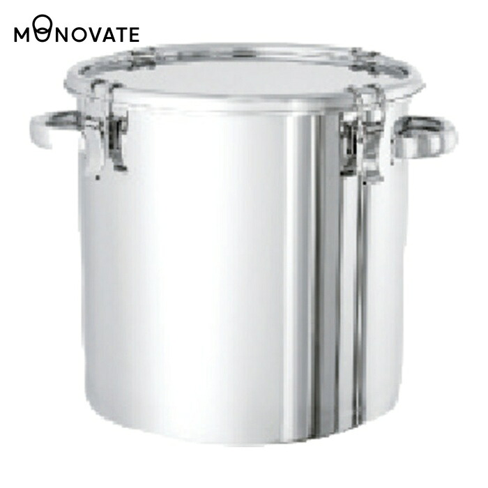MONOVATE ステンレス鋼貯蔵タンク テーパー付つかみ取るゼムクリップ式密閉貯蔵タンク(フタ付)65L (1個) TP-CTH-43