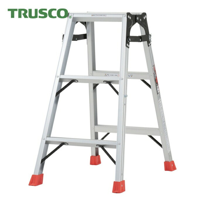 トラスコ TRUSCO 掛けはしご兼用脚立 軽銀アロイ製・脚取りまかなう付 高さ0.81m (1台) THK-090