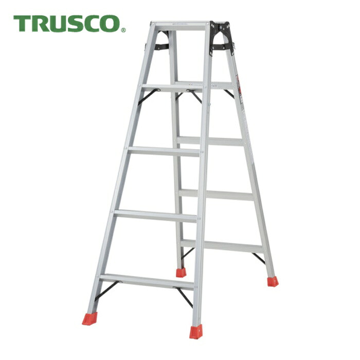 トラスコ TRUSCO 掛けはしご兼用脚立 軽銀アロイ製・脚取りまかなう付 高さ1.40m (1台) THK-150