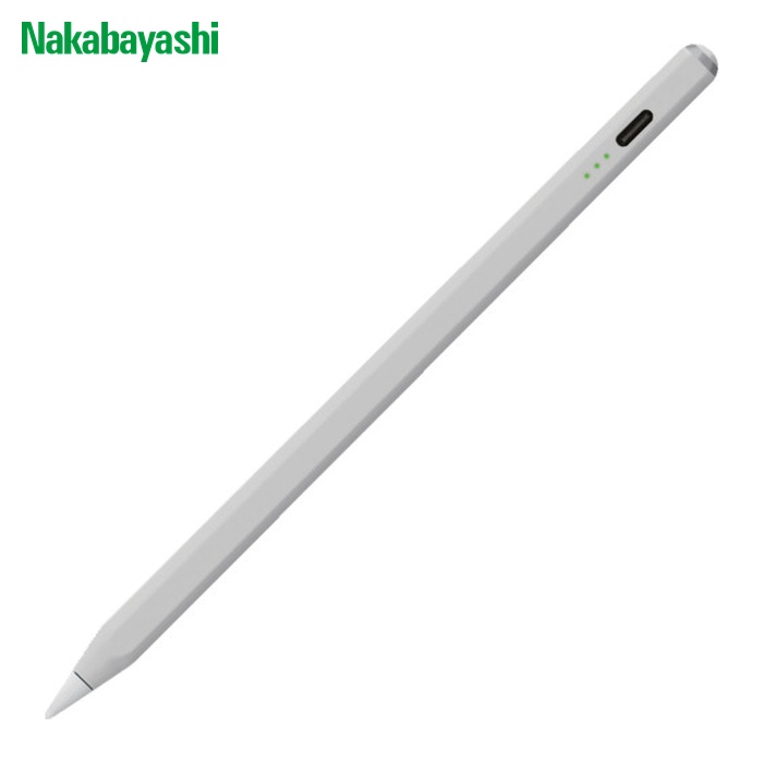 ナカバヤシ iPad専用充電式タッチペン ライトグレー (1本) TPEN-001GY