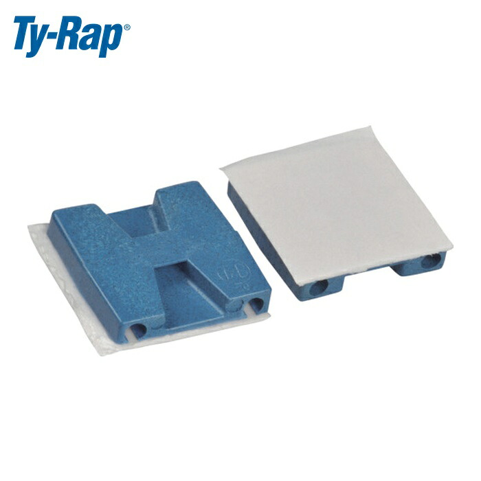 TY-Rap ABB TC5342A-NDT マウントベース 金属検知器対応ナイロン 平型 明青色 タイ幅最大4.8mm 100 個入 (1袋)