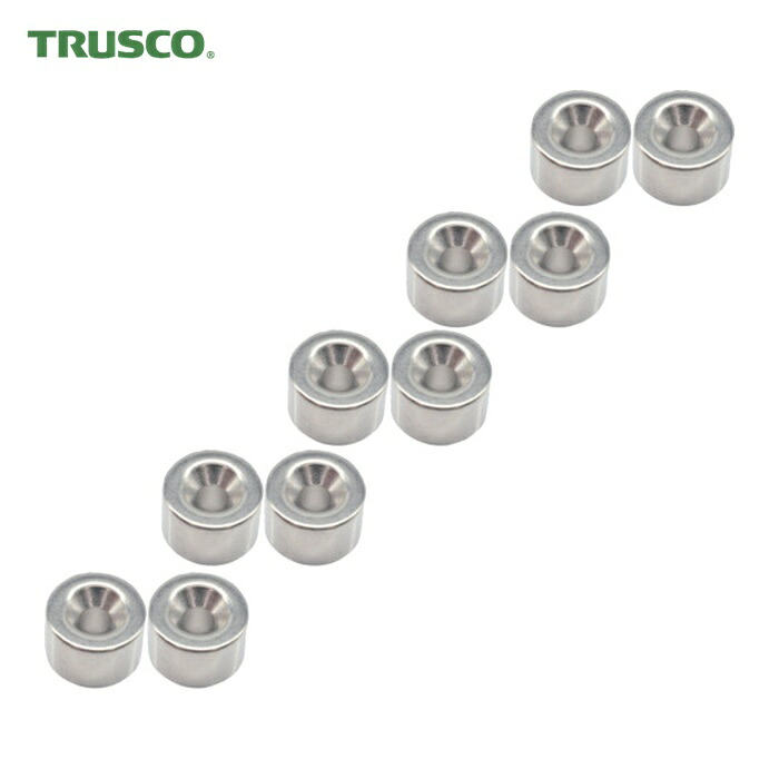トラスコ TRUSCO まとめ買い ネオジム丸形羅針儀 皿ねじ穴付 外径15mmX10粍 M4 10個入 (1Pk) T15R10-M4-10P