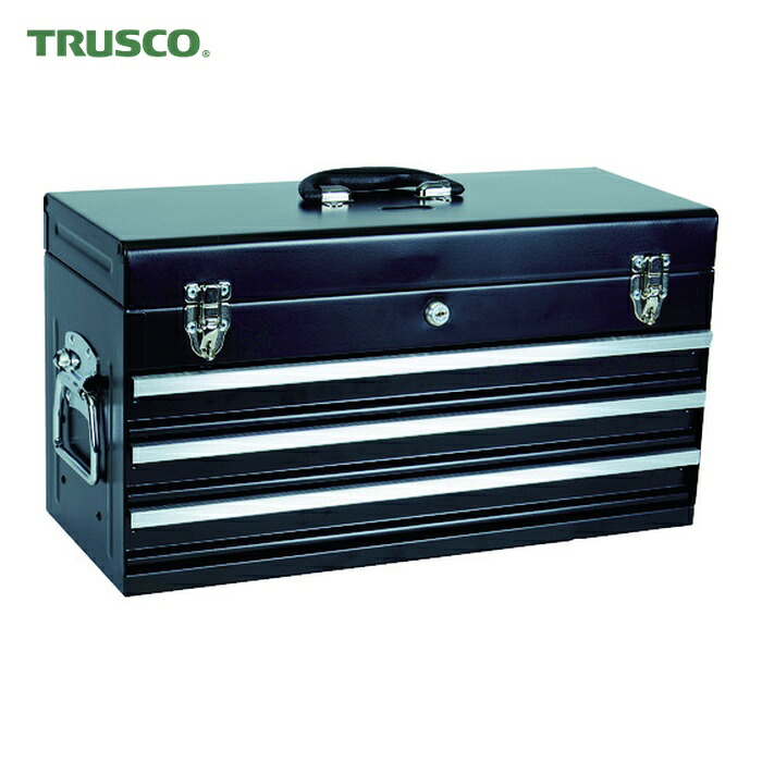 トラスコ TRUSCO ツールチェスト(3段式)つや消しブラック (1個) T-533BK｜工具ランドこだわり館