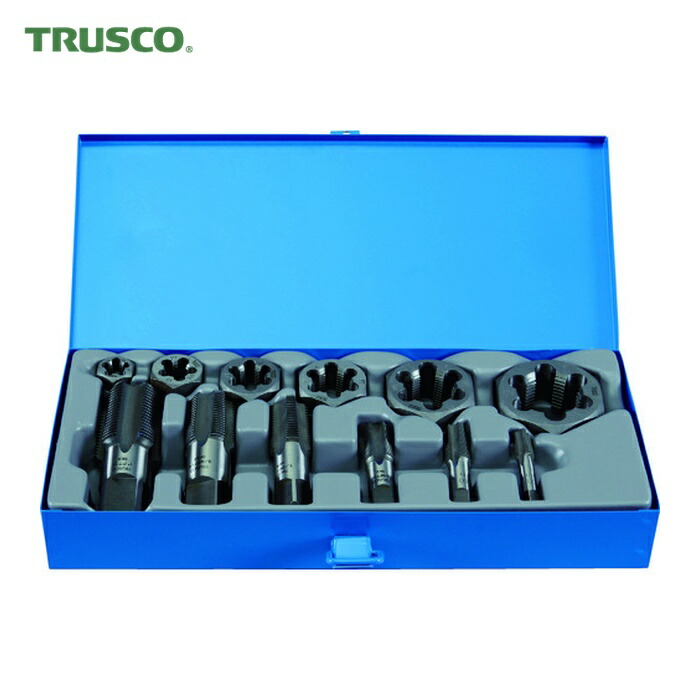 トラスコ TRUSCO 管用水道栓、六角サラエナットダイスPTねじ書き割り (1S) THDT-PTSET