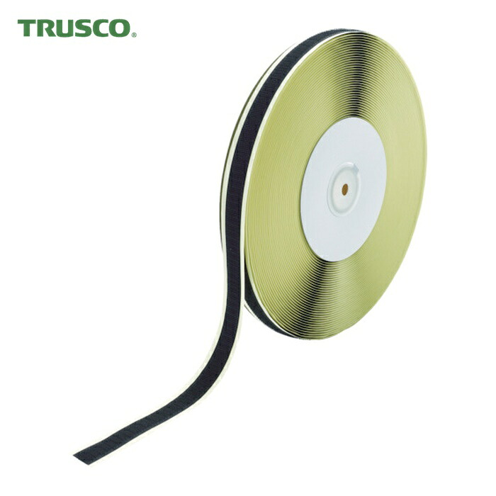 トラスコ TRUSCO マジックテープ[[R下]] 糊付A側 16mm×25m 黒 (1巻) TMAN-1625-BK