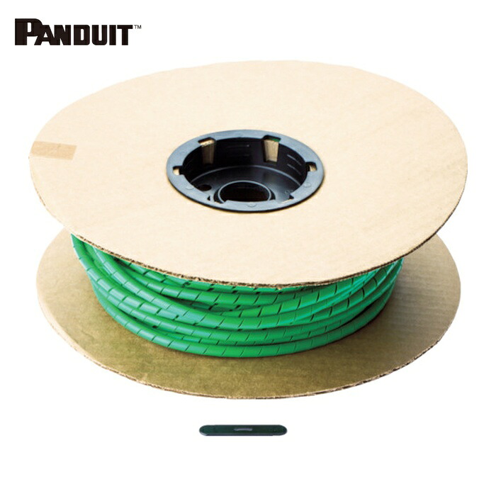 パンドウイット PANDUIT T50F-C5 スパイラルラッピング ポリエチレン 緑 (1巻)