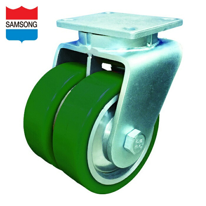 SAMSONG TP7660-01-PAL-DUAL 超高荷重 デュアルキャスター 自在 耐熱ウレタン車 150mm (1個)