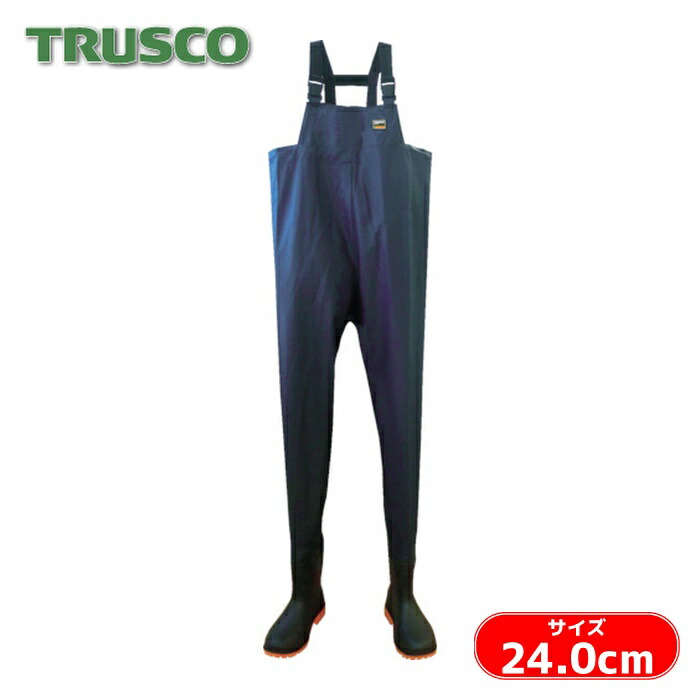 トラスコ TRUSCO PVC軽作業用胴付長靴 S 24.0cm (1足) TPLW-240