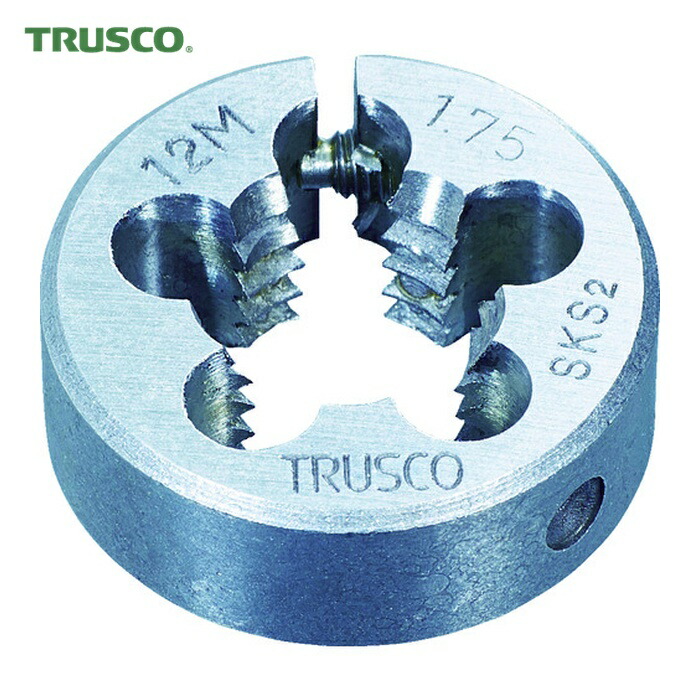 トラスコ TRUSCO 丸ダイス型 SKS 並目 50径 12X1.75 (1個) T50D-12X1.75 ねじ切りダイス-花・ガーデン・DIY
