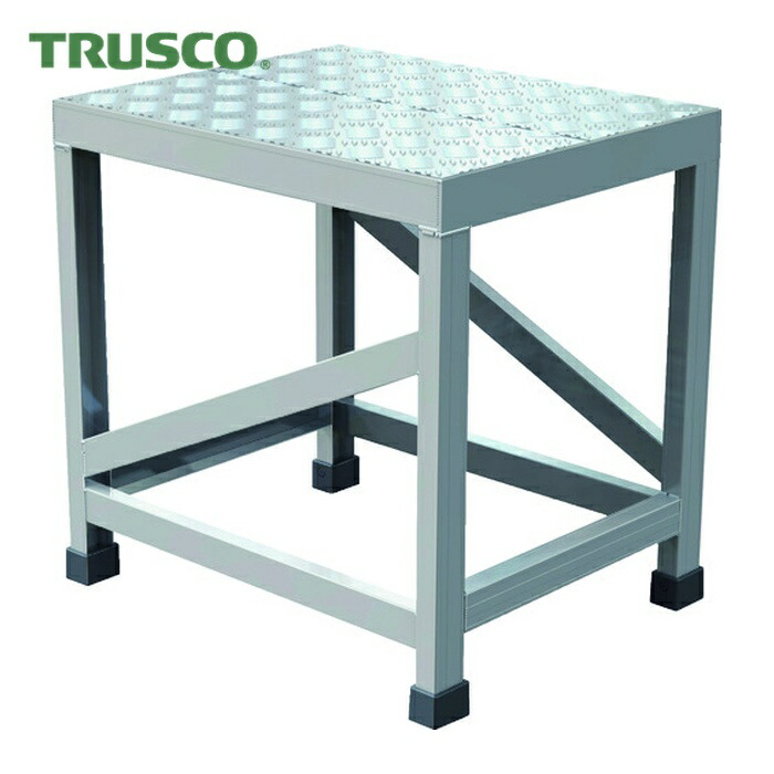 トラスコ TRUSCO アルミ製溶接一体構造型作業台 縞板タイプ 一段(完成品) W500×D400×H500 (1台) WTDBC-5450