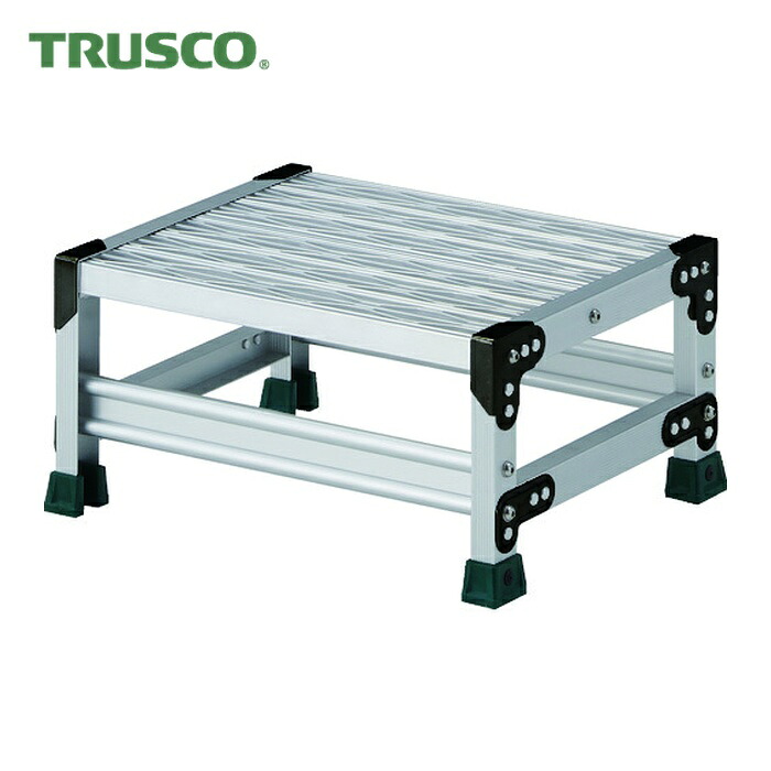 トラスコ TRUSCO 作業用踏台 アルミ製・グレーチング仕様 SUS金具 1段 高さ0.25m 天板500×400 (1台) TSFGR-1525|工具ランドこだわり館