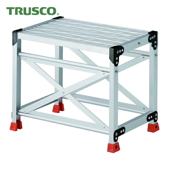 トラスコ TRUSCO 作業用踏台 アルミ製・グレーチング仕様 SUS金具 1段 高さ0.5m 天板500×400 (1台) TSFGR-165