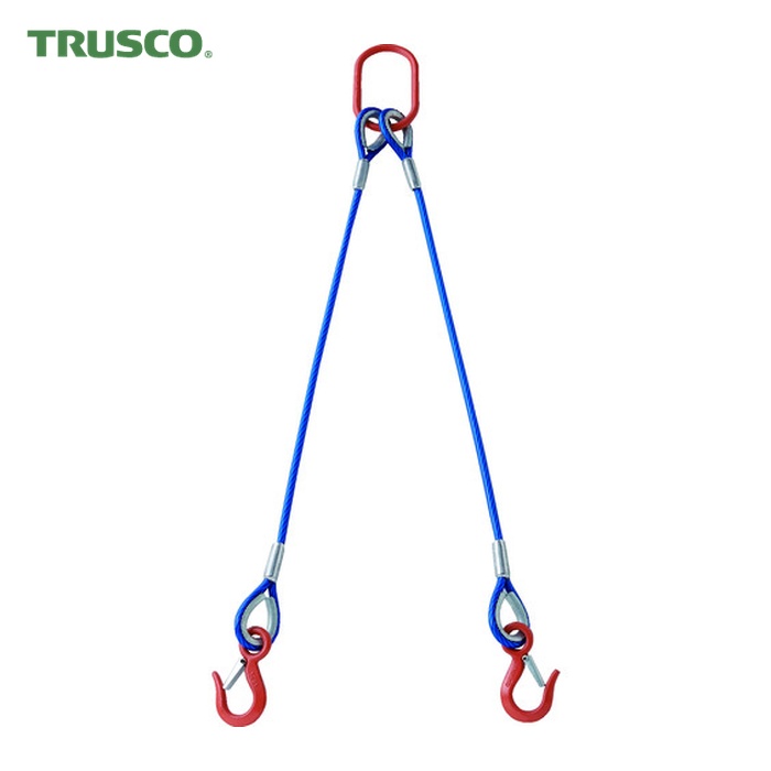 トラスコ TRUSCO 2本吊玉掛ワイヤーロープスリング(色つや覆面すること付)軽銀鍵を掛ける印字機 青澄み切った1.5M (1S) TWSP2P12S1.5