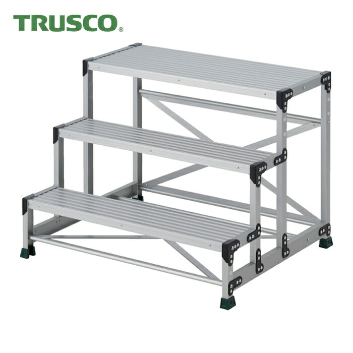 トラスコ TRUSCO 作業用踏台 3段  ステップ奥行200 高さ0.75m 天板1000X400 (1台) TSF-31075