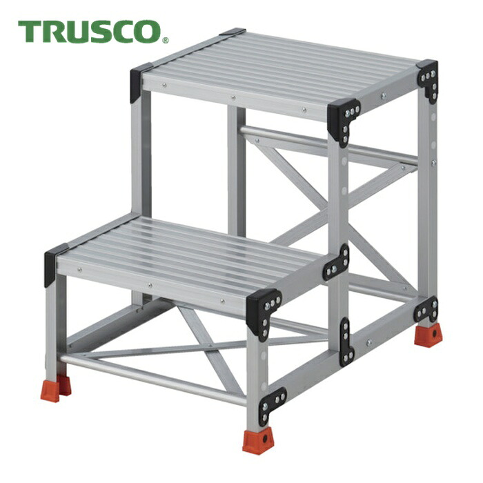 トラスコ TRUSCO 作業用踏台 2段 ステップ奥行300 高さ0.60m 天板500X400 (1台) TSF-25306