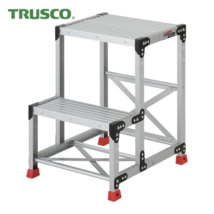 トラスコ TRUSCO 御役目用踏台 軽銀製・高甚だしい印字機 2段 (1台) TSF-257
