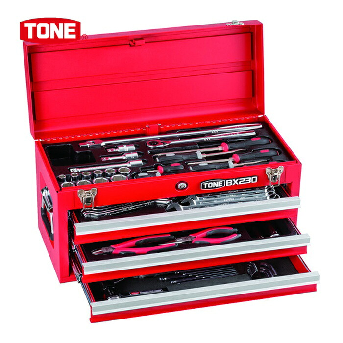 TONE トネ TSA450 整備用工具セット ツールセット 差込角12.7mm 58点セット レッド (1S)|工具ランドこだわり館