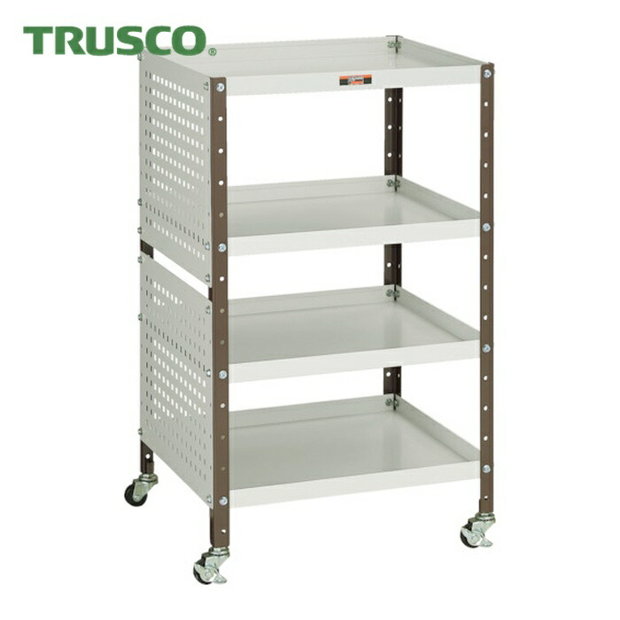 トラスコ TRUSCO V型ツールワゴン 482X420XH798 4段 Pパネル付 (1台) VL-1P2