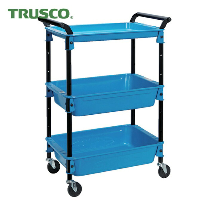 トラスコ TRUSCO ツールワゴンロイヤル654&times;361&times;887深2浅1 スカイ (1台) TWR-2-SB｜工具ランドこだわり館 15,447円