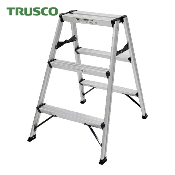 トラスコ TRUSCO アルミ製踏台 3段 高強度型 シルバー (1台) TSAF-3-SV