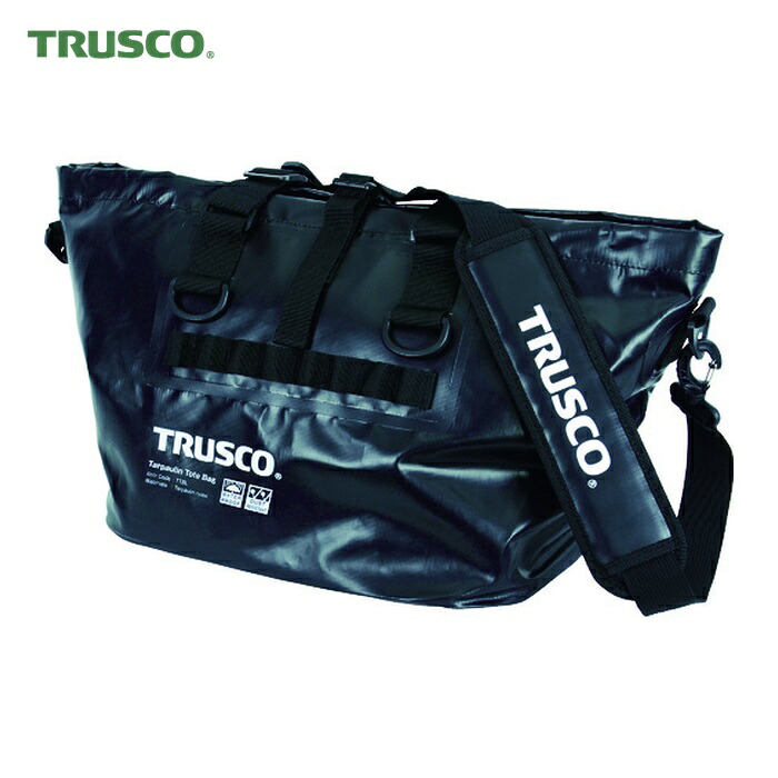 トラスコ TRUSCO 雨合羽ターポリントートバッグ L大きさ 黒いこと (1個) TTBL-BK