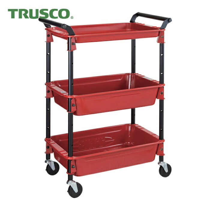 トラスコ TRUSCO ツールワゴンロイヤル 586X320X833 深2浅1 (1台) TWR-4 (R)
