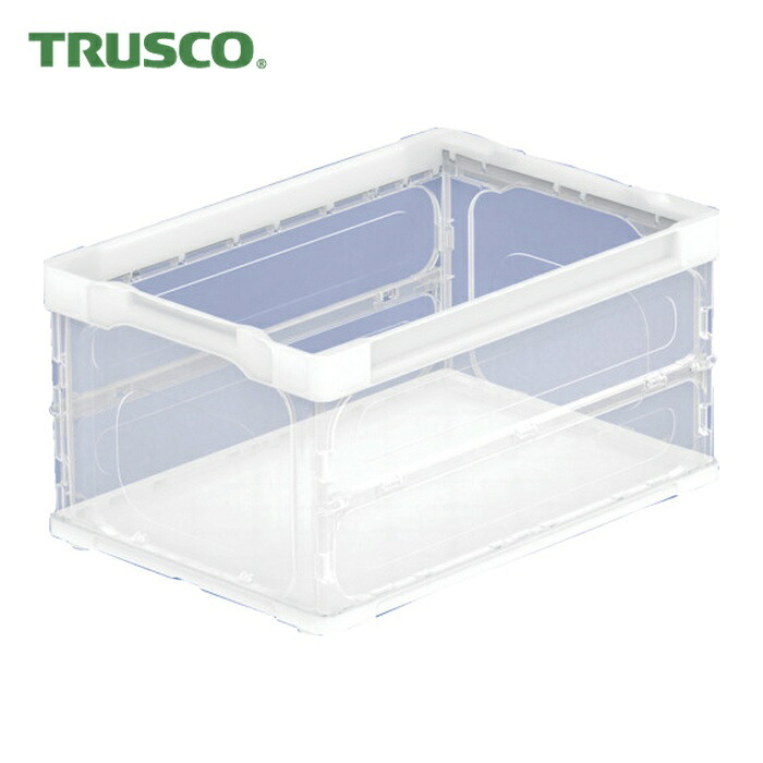 トラスコ TRUSCO まとめ買い オリコン 薄型軽さ折りたたみ入れもの40L 澄み切った 10個 (1S) TRL-S40TM-10P