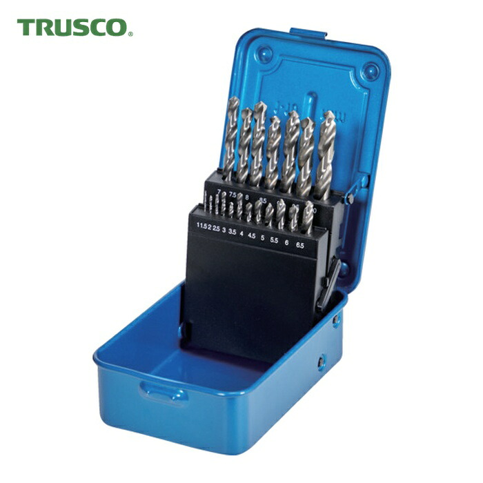 トラスコ TRUSCO ハイスストレートドリル 19本組セット(スチールケース付) (1S) TSHD-19SET