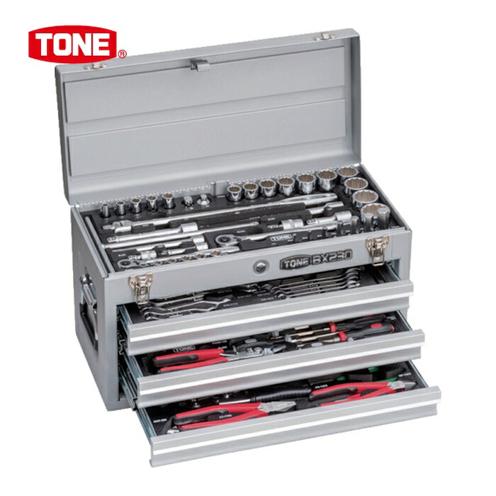 TONE トネ TSXT950SV 整備用工具セット ツールセット(シルバー仕様) 間口508×奥行232×高さ302mm (1S)