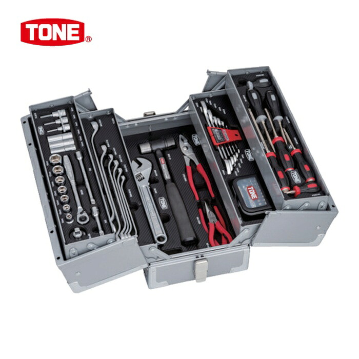 TONE トネ TSAT330SV 整備用工具セット ツールセット(シルバー仕様) 間口433×奥行220×高さ240mm (1S)