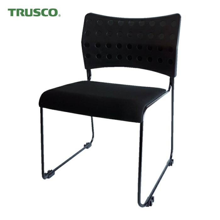 トラスコ TRUSCO スタッキングチェア ブラック (1脚) TSMC-2N-BK