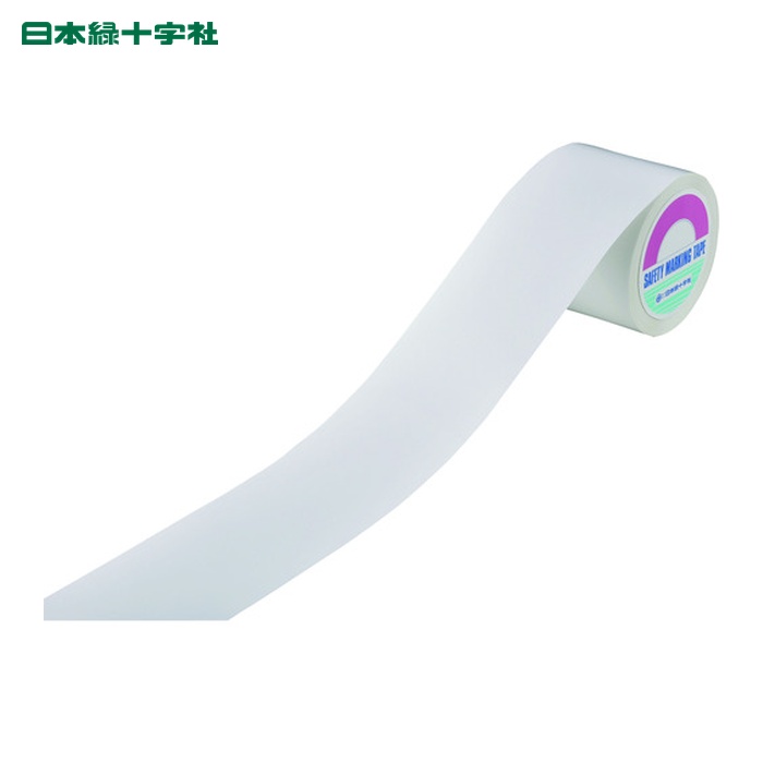 日本緑十字社 ビバスーパーラインテープ 白 BSLT1002-W 100粍幅×20m PET 屋内用 (1巻) 105211