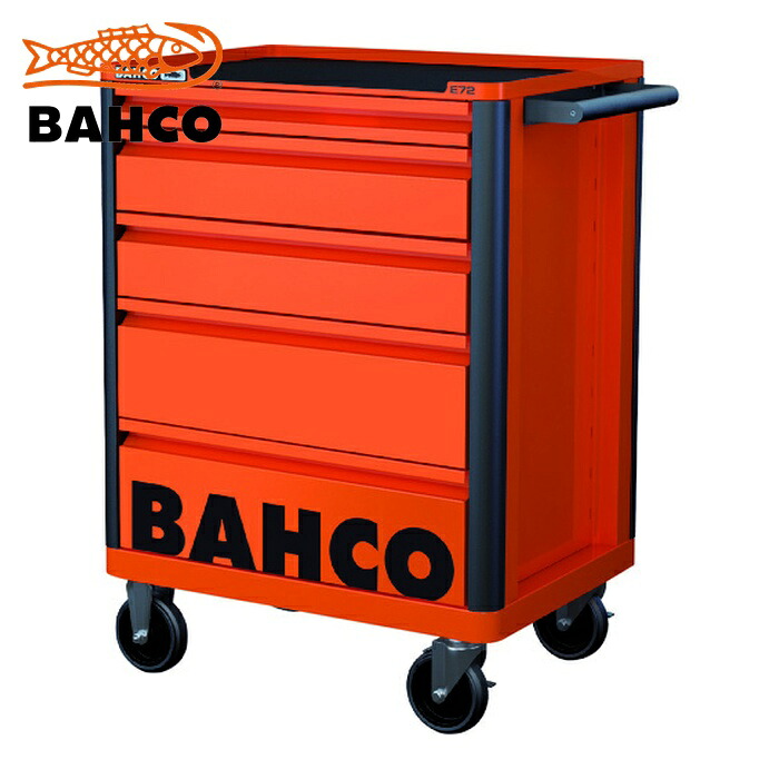 バーコ BAHCO 1472K5 スチール製ワゴン ツールストレージエントリー オレンジ 5段 (1台)｜工具ランド　いたわり館