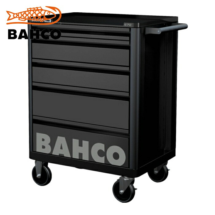 バーコ BAHCO 1472K5BLACK スチール製ワゴン ツールストレージエントリー ブラック 5段 (1台)｜工具ランド　いたわり館
