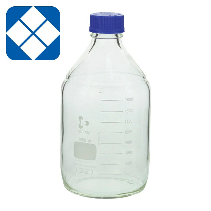 SIBATA 柴田科学 017200-20006 耐熱ねじ口びん 青キャップ付 2000mL (1個)